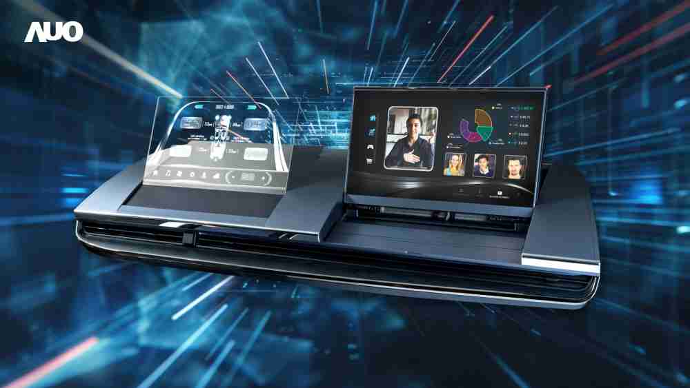 NG大舞台Micro LED Display HMI解决方案打造透明Micro LED前座仪表，，呈现信息并保留驾驶视野开阔；亦为副驾驶座乘客打造收放自如的Micro LED屏幕，，在不影响显示质量的前提于显示区内建镜头，，，让用户能与视讯对象直接眼神接触，，，，提供绝佳的双向沟通体验