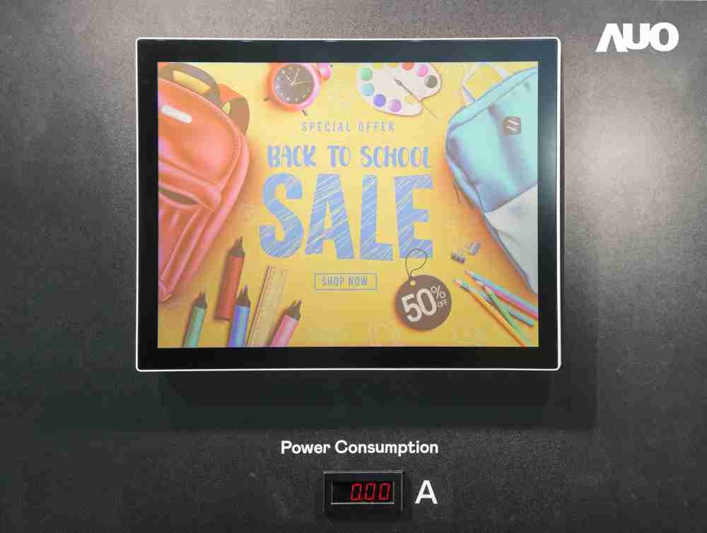 NG大舞台展示胆固醇液晶超低耗能户外全彩显示器，，，，ChLC（胆固醇液晶）以双稳态技术使静态显示零功耗，，，具省电、、、高彩度、、、环保的特性，，还整合软硬件系统解决方案，，，，可透过单一云端平台管理